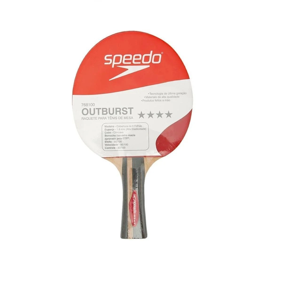 Raquete ping pong Speedo Outburst - unissex - vermelho e preto