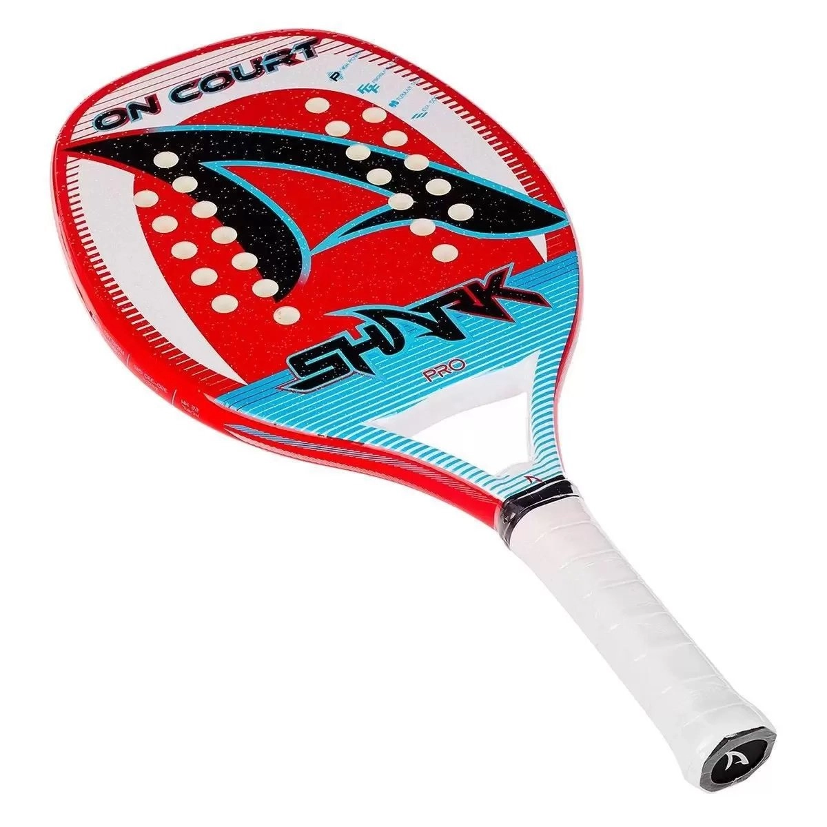 Raquete Shark On Court - unissex - vermelho e branco
