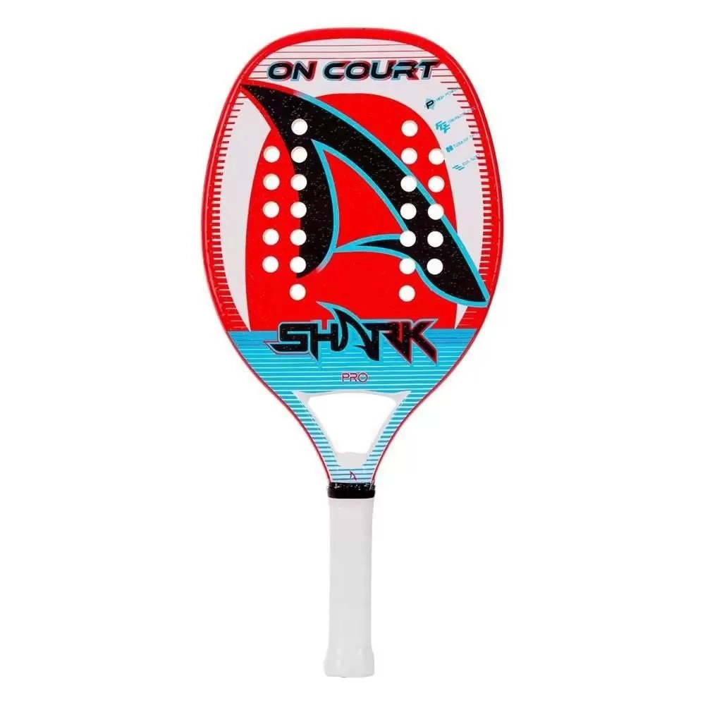 Raquete Shark On Court - unissex - vermelho e branco