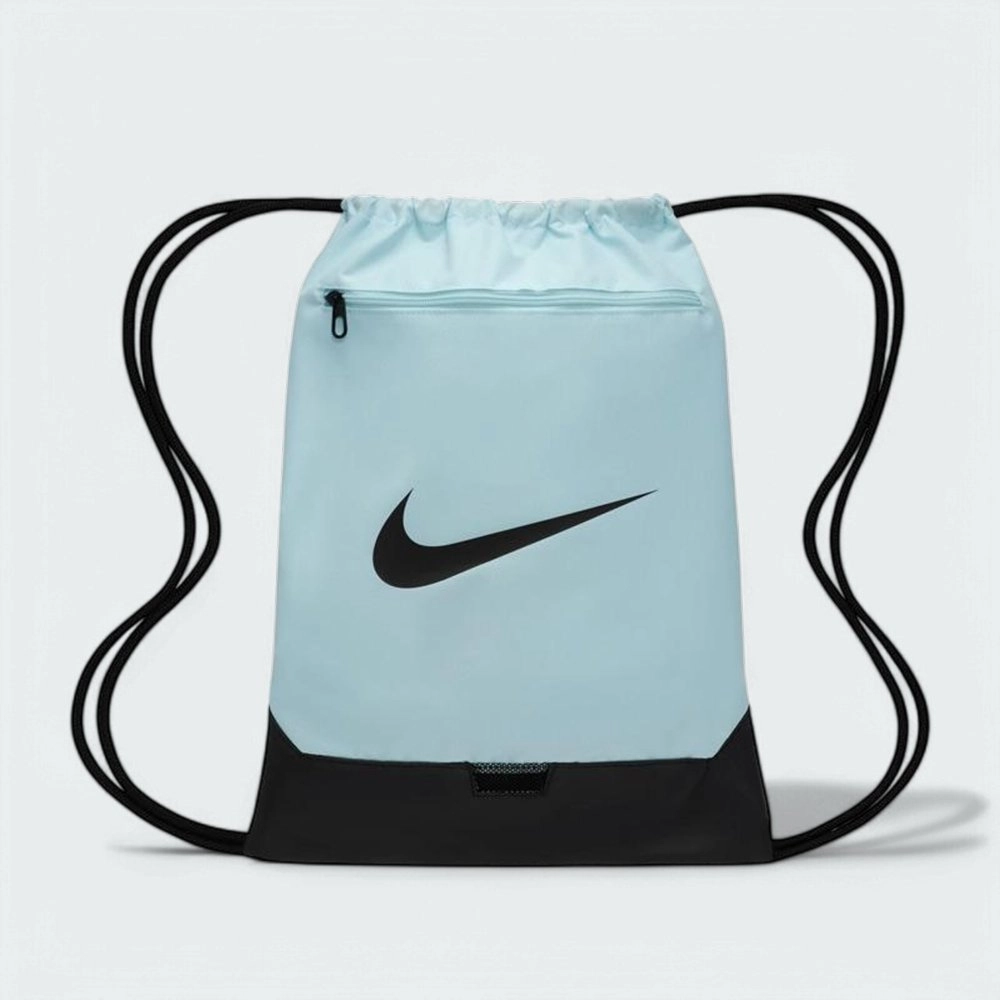 Sacola Nike Brasilia 9.5 Drawstring - unissex - azul celeste e preto