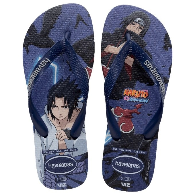 Sandalia Havaianas Naruto Fc - unissex - azul marinho