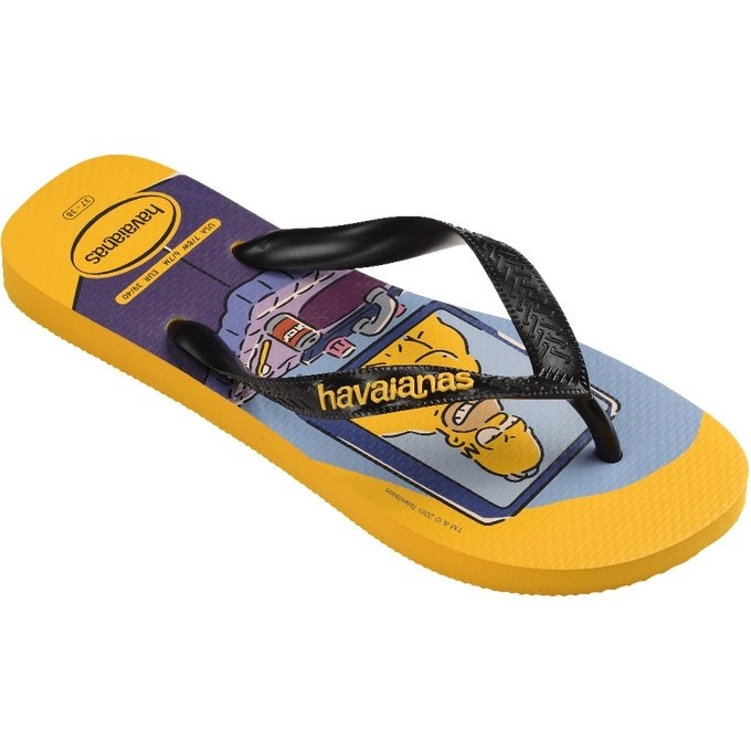 Sandalia Havaianas Simpsons Fc - unissex - amarelo e azul