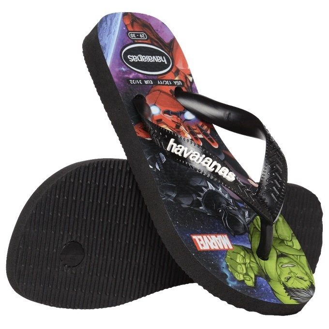 Sandalias Havaianas Marvel Ii Gd infantil - unissex - preto e colorido