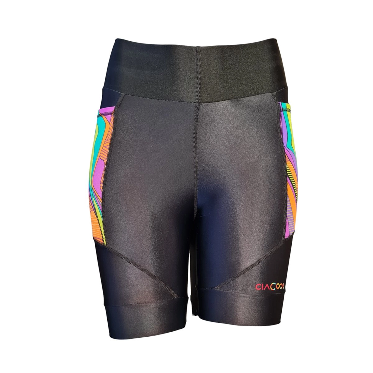 Short Ciacool - feminino - preto e laranja