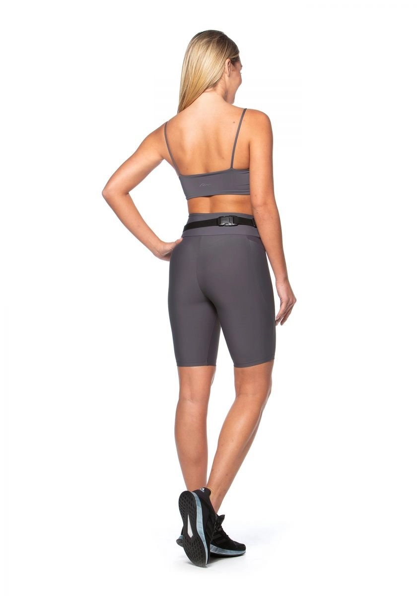 Short ciclicmo Run More Compression - feminino - cinza chumbo
