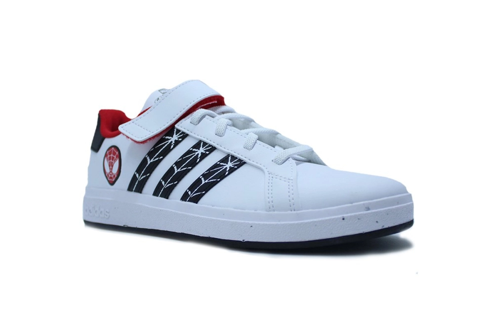 Tenis Adidas Grand Court Spider Man infantil - masculino - branco e vermelho
