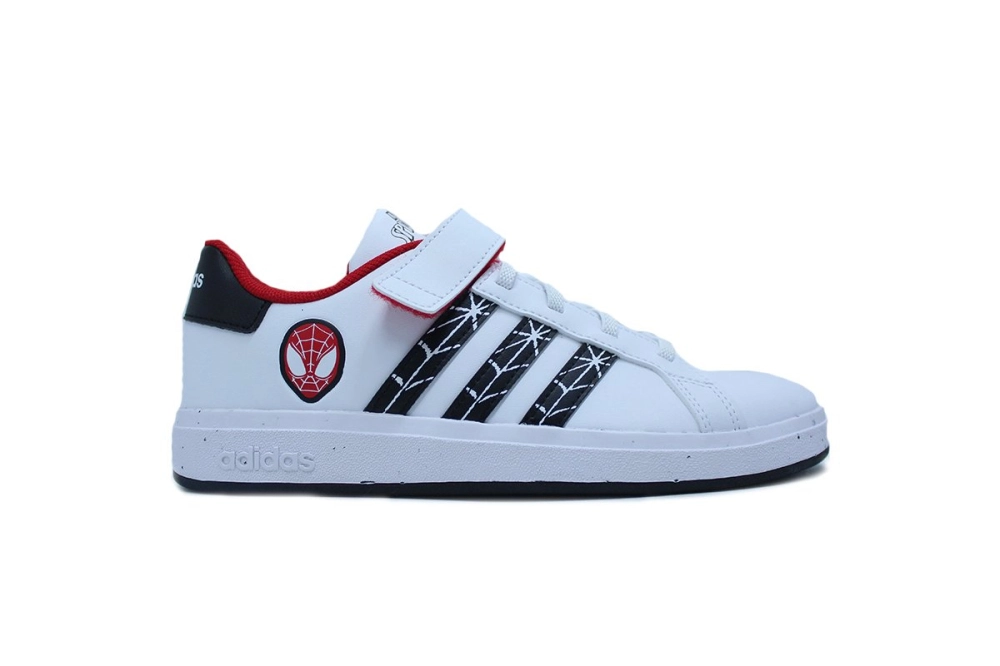 Tenis Adidas Grand Court Spider Man infantil - masculino - branco e vermelho
