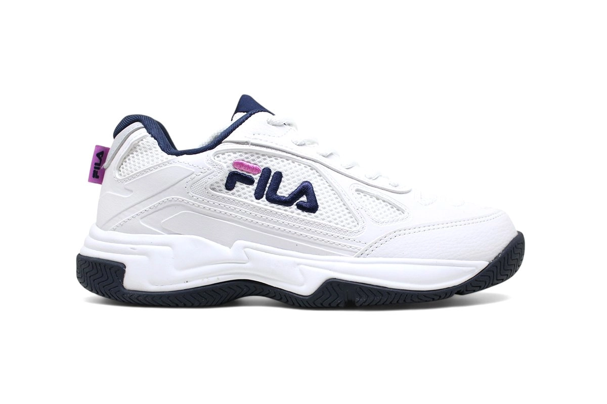 Tenis Fila Outfield Infantil - unissex - cinza e rosa