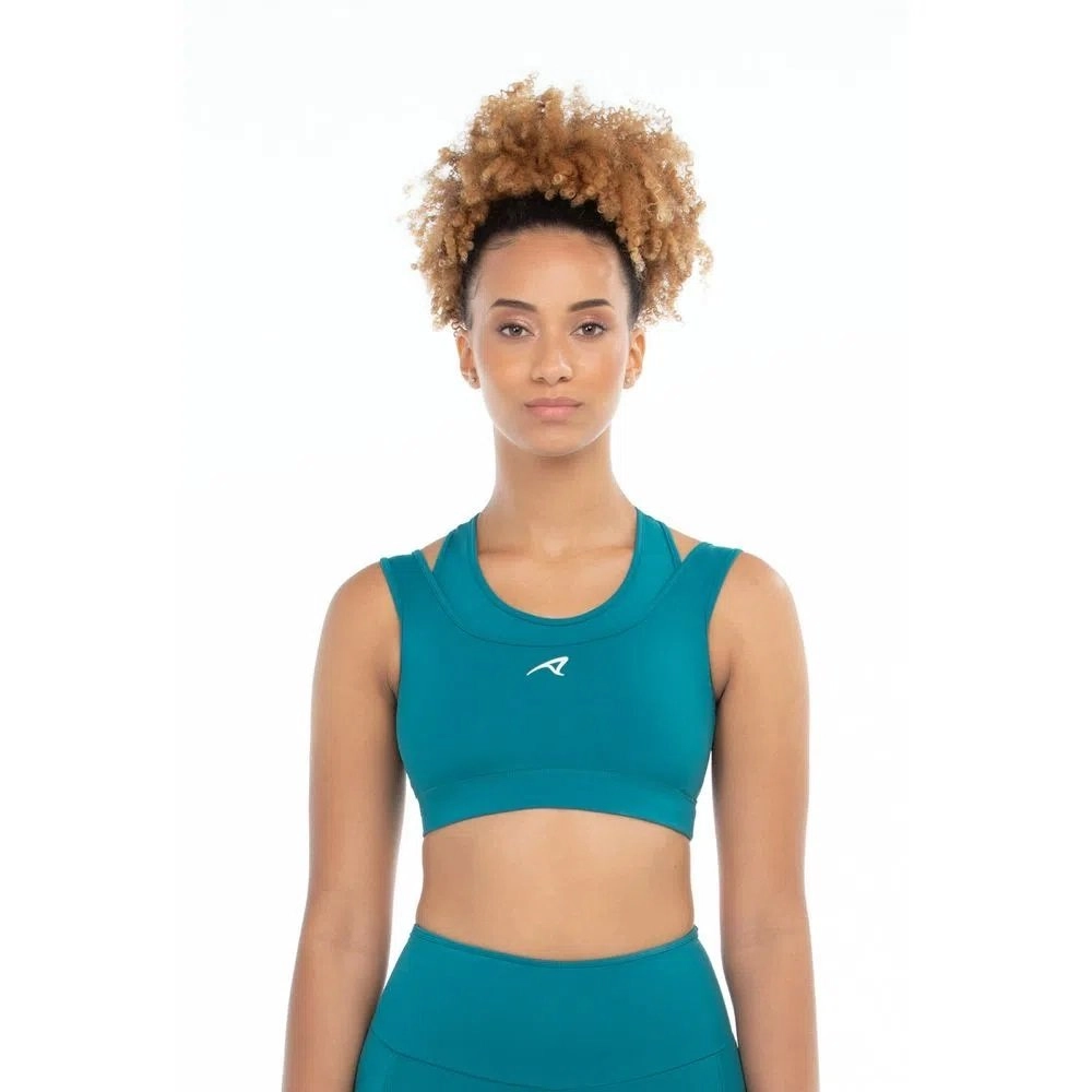 Top Authen Sprint Ginga Dupla Face - feminino - azul e preto