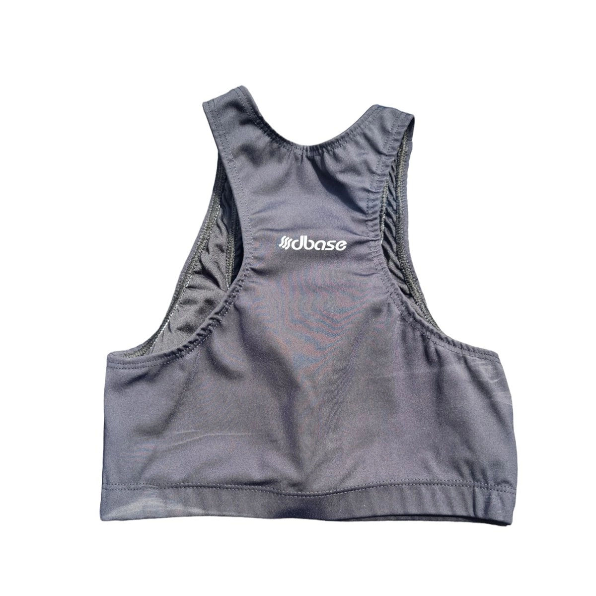 Top Dbase Cos Alto Bicolor - feminino - cinza e preto