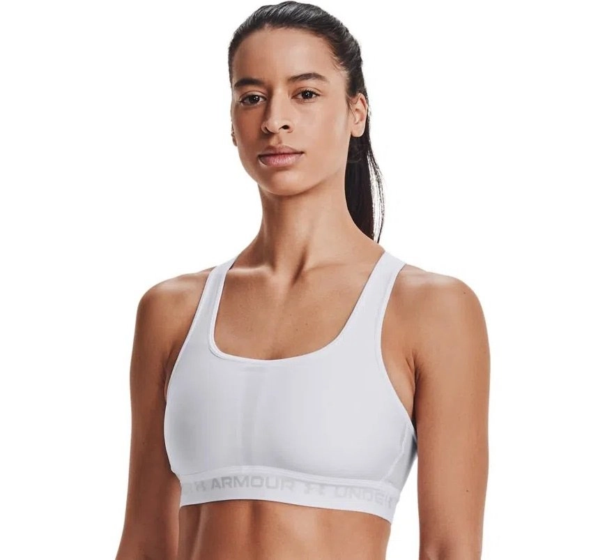 Top Under Armour Hg Armour Mid Padl - feminino - cinza