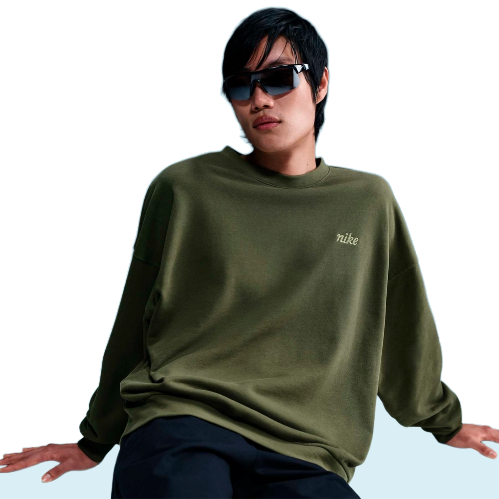 Blusão Nike Oversized Crew masculino verde | Kenpo Sports