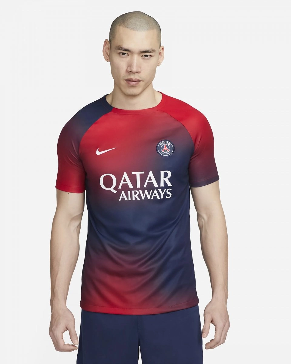 Camisa Nike PSG Academy Pro Unissex Futebol Vermelho e Azul