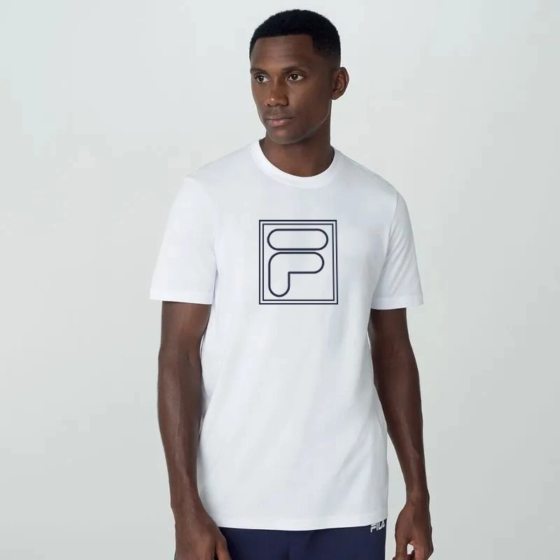 Camiseta Fila Regular Classic Outline masculino branco Kenpo