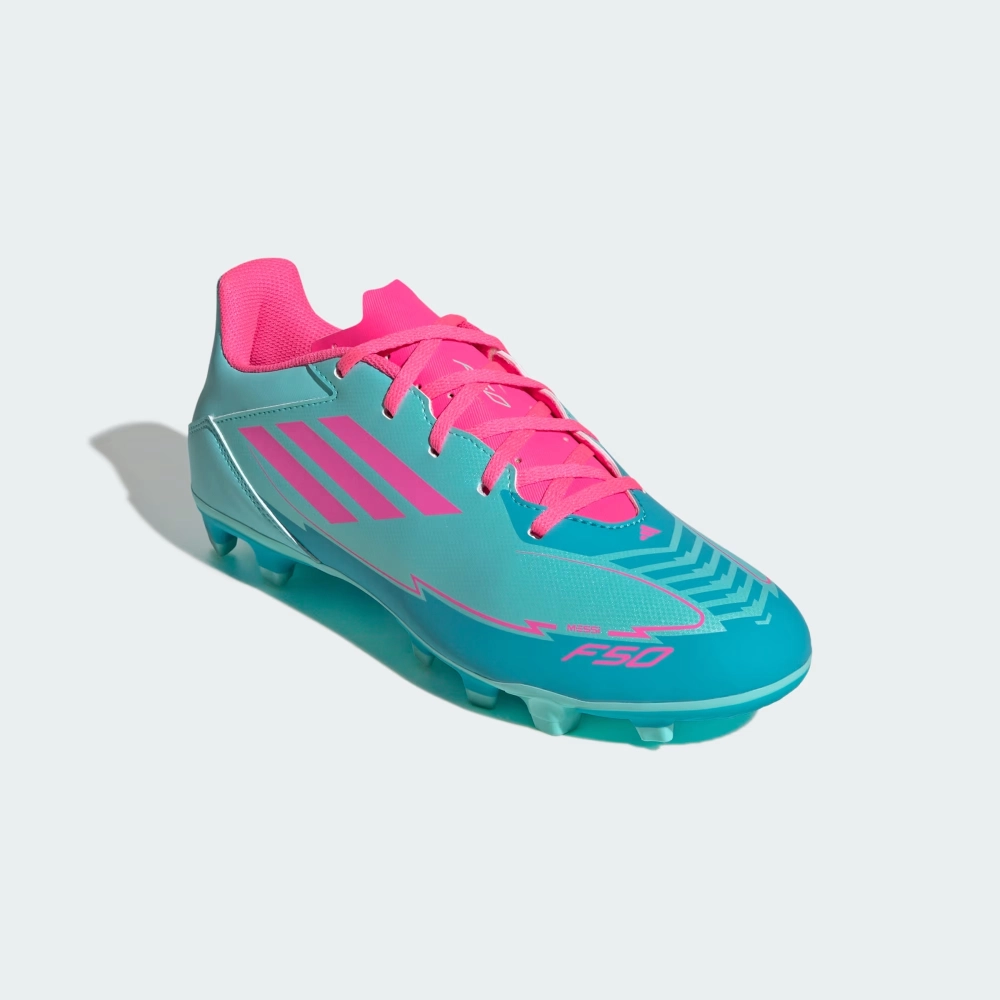 Chuteira Campo Adidas F50 Club Messi Masculino Adulto Azul e Rosa
