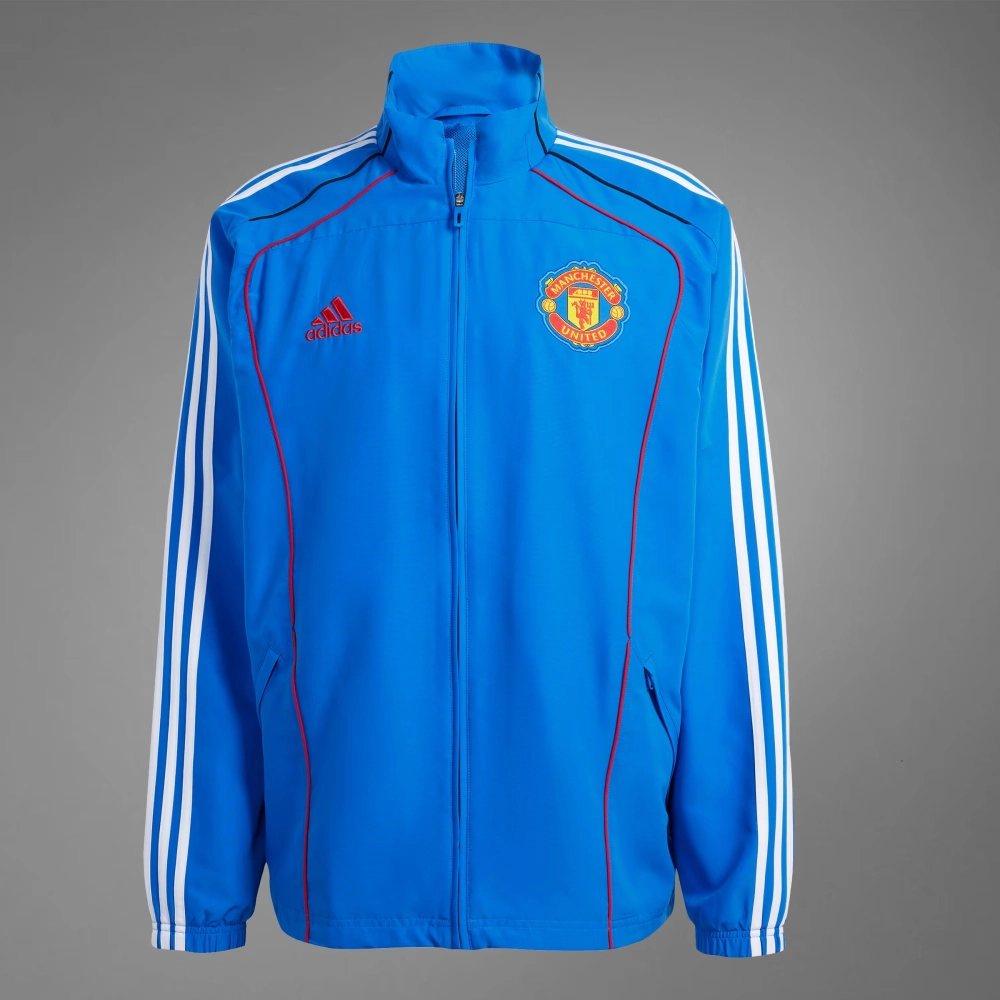 Jaqueta Adidas Manchester United UBP masculino azul vermelho