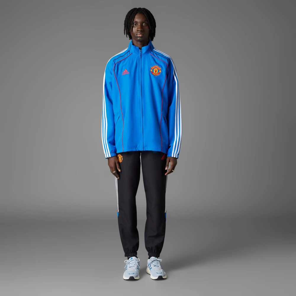 Jaqueta Adidas Manchester United UBP masculino azul vermelho