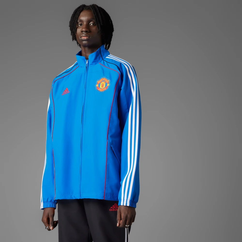 Jaqueta Adidas Manchester United UBP masculino azul vermelho