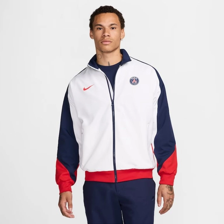 jaqueta nike psg strike masculino branco azul | Kenpo Sports