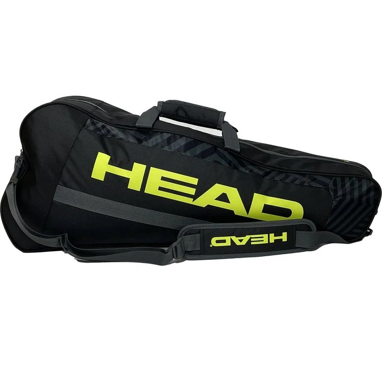 Raqueteira Head Base X3 Unissex Tênis Preto e Verde | Kenpo Sports