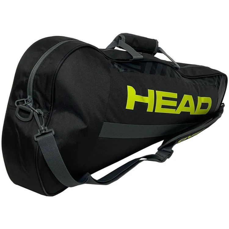 Raqueteira Head Base X3 Unissex Tênis Preto e Verde | Kenpo Sports