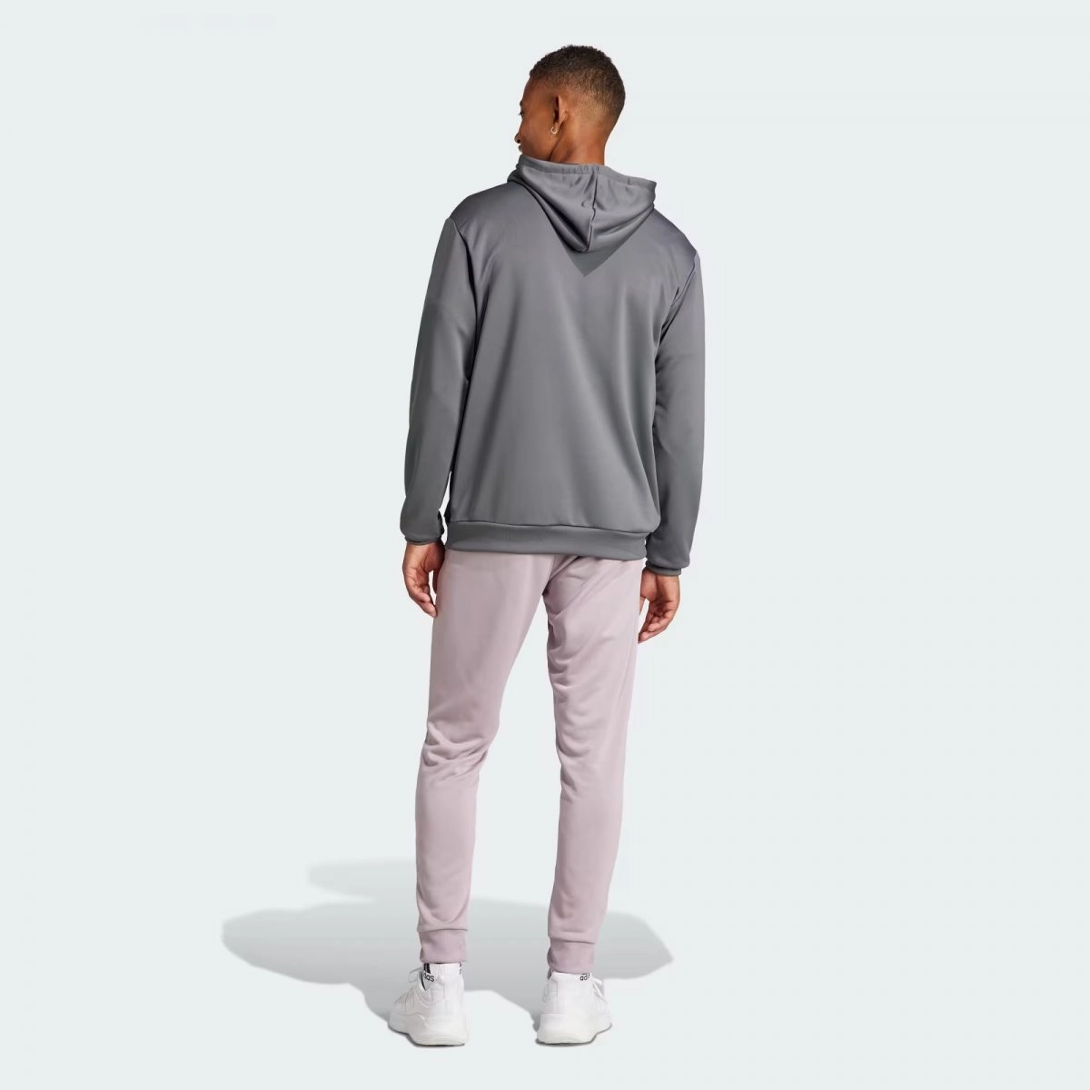 Agasalho Adidas Big Logo Com Capuz - masculino - cinza e branco