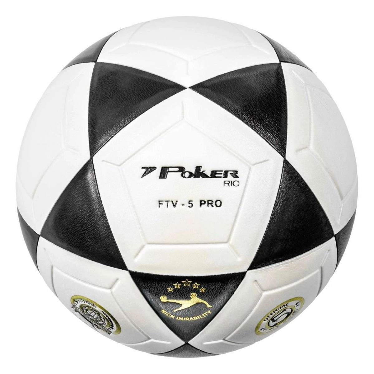 Bola Poker Futvolley Vulcanizada - unissex - branco e preto