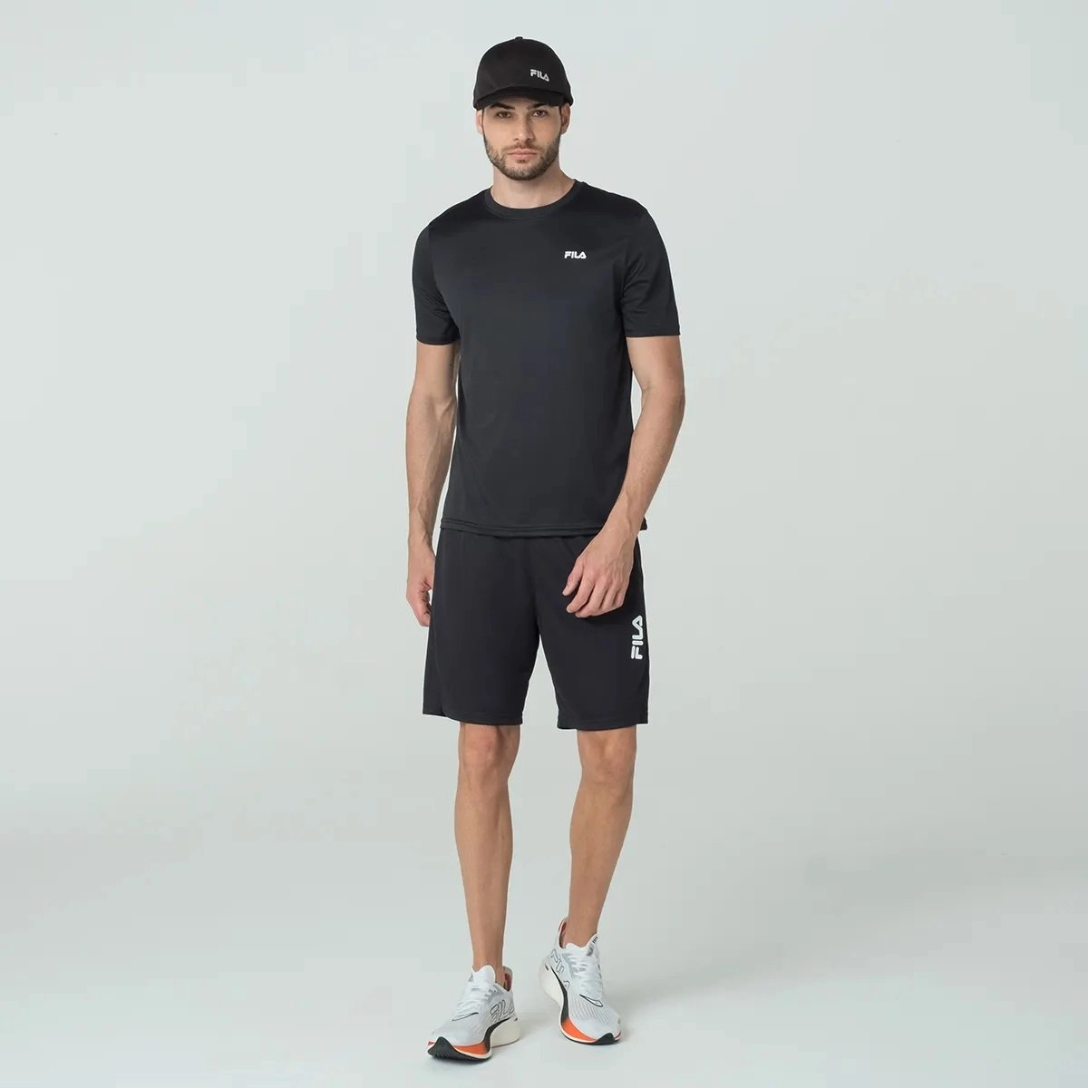 Camiseta Fila Basic Sports Polygin - masculino - preto e branco