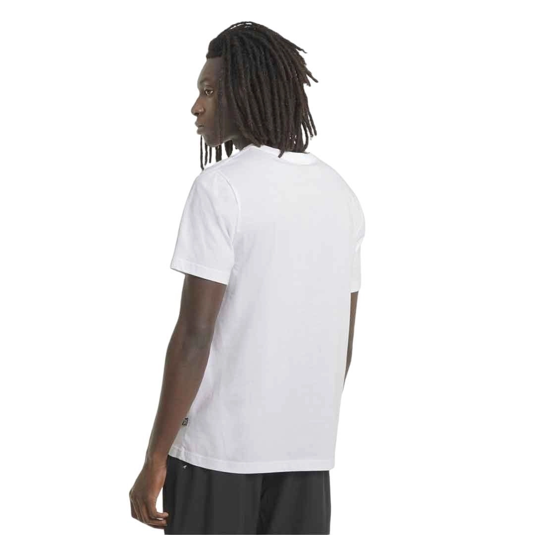 Camiseta Puma Essentials Logo - masculino - branco e preto