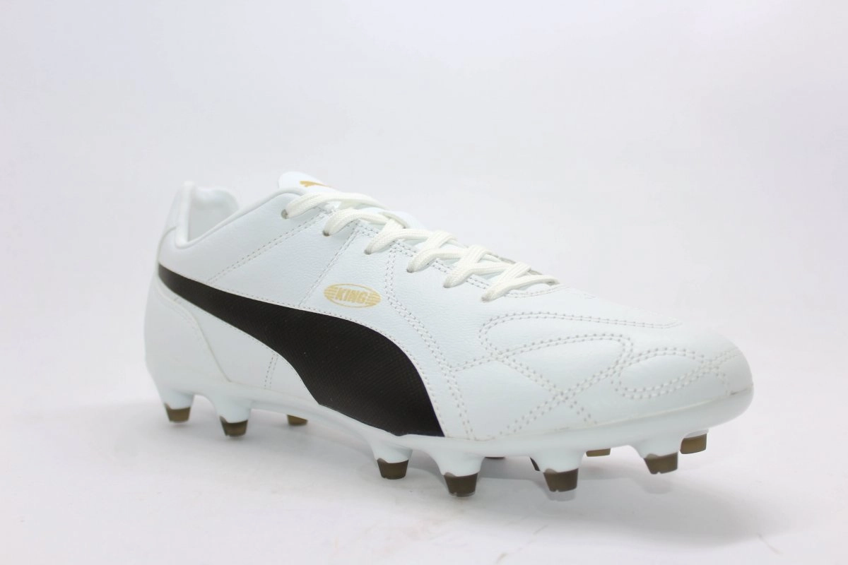 Chuteira campo Puma King FG BDP - unissex - branco e preto