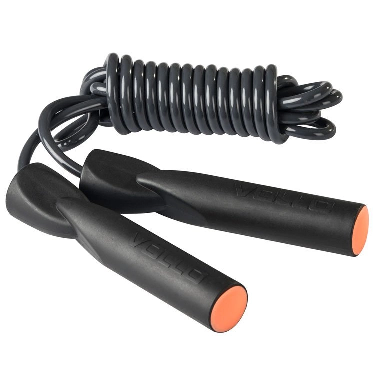 Corda De Pular Vollo Pvc - unissex - preto e laranja