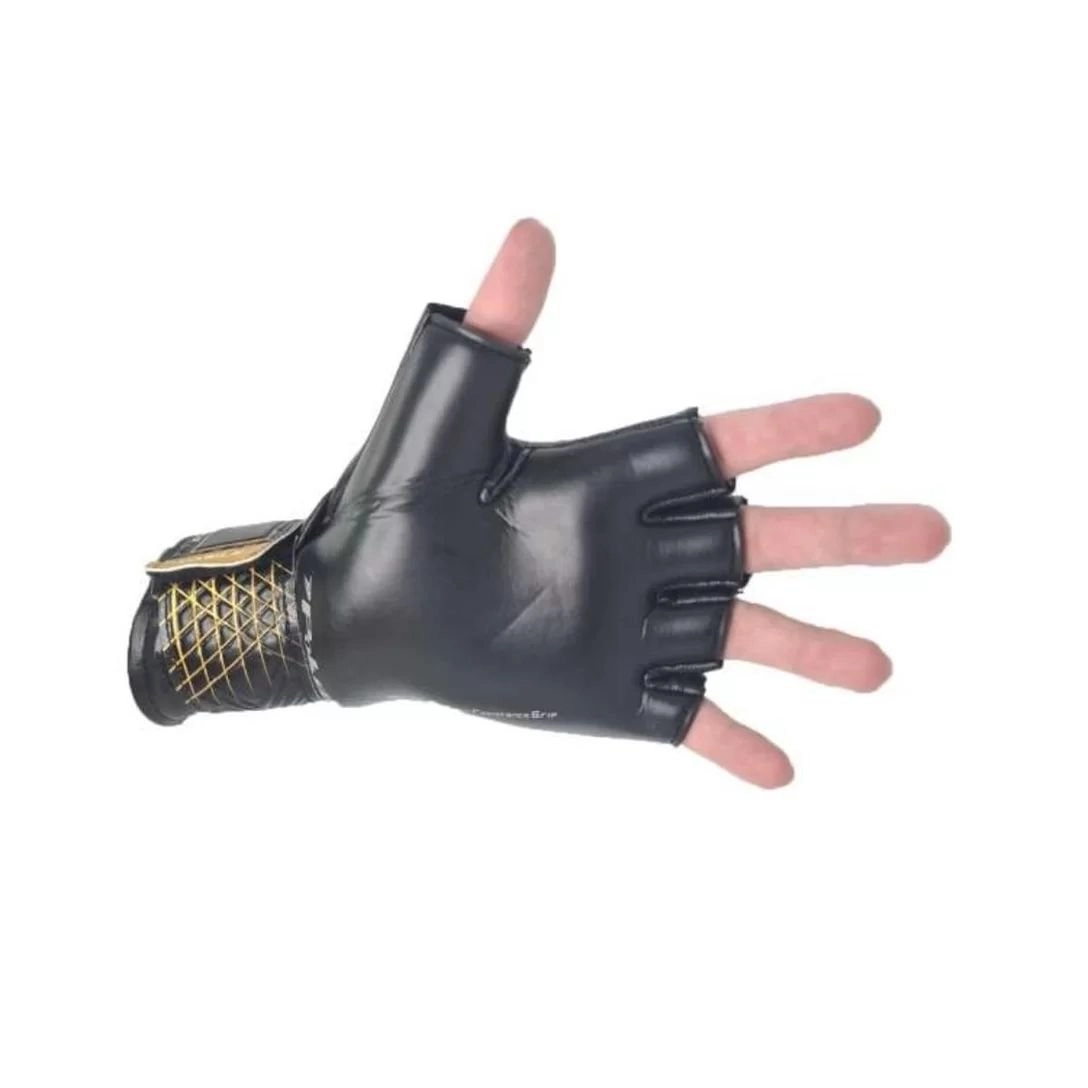 Luva goleiro Poker Training Focus infantil - unissex - preto e dourado