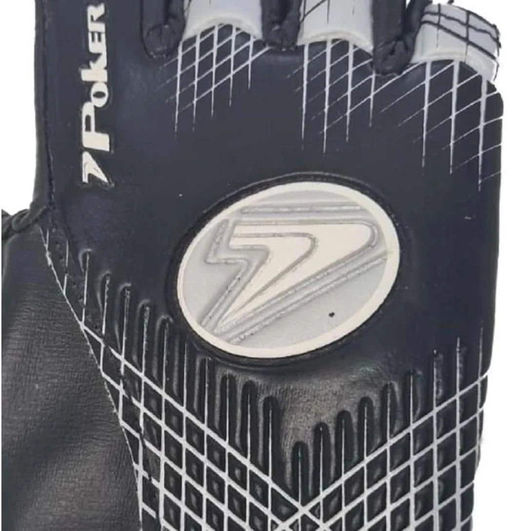 Luva goleiro Poker Training Focus infantil - unissex - preto e prata