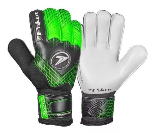 Luva goleiro Poker Training Focus infantil - unissex - preto e verde