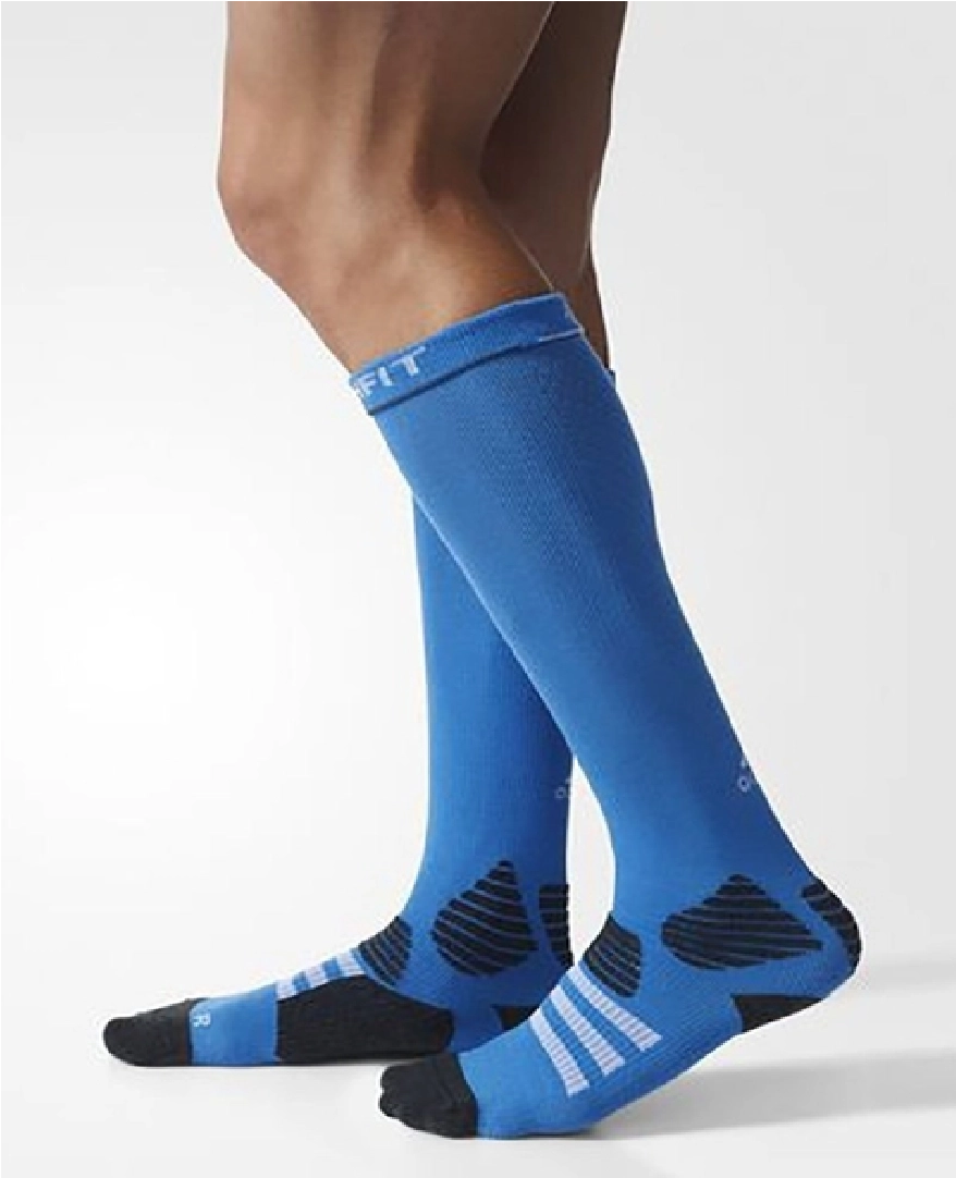 Meia Compressao Adidas Techfit - feminino - azul e preto
