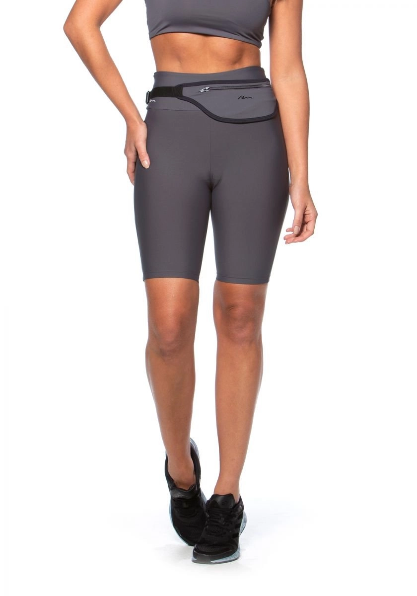 Short ciclicmo Run More Compression - feminino - cinza chumbo