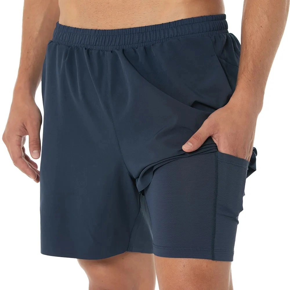 Short Mizuno 2 x 1 High 2 feminino azul marinho | Kenpo Sports