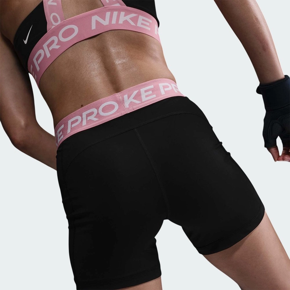 Short Nike Pro 365 5in feminino preto e rosa Kenpo Sports