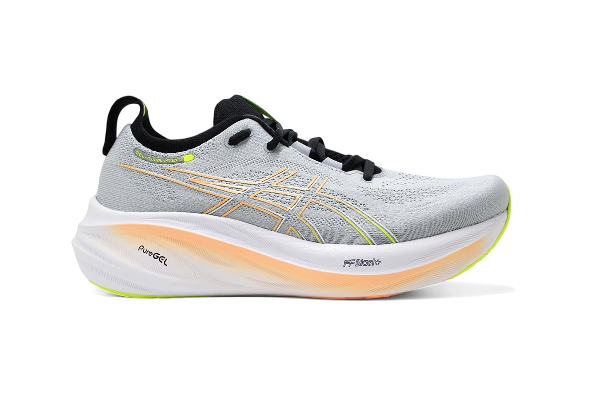 Tenis Asics Gel Nimbus 26 - masculino - cinza e laranja | Kenpo Sports