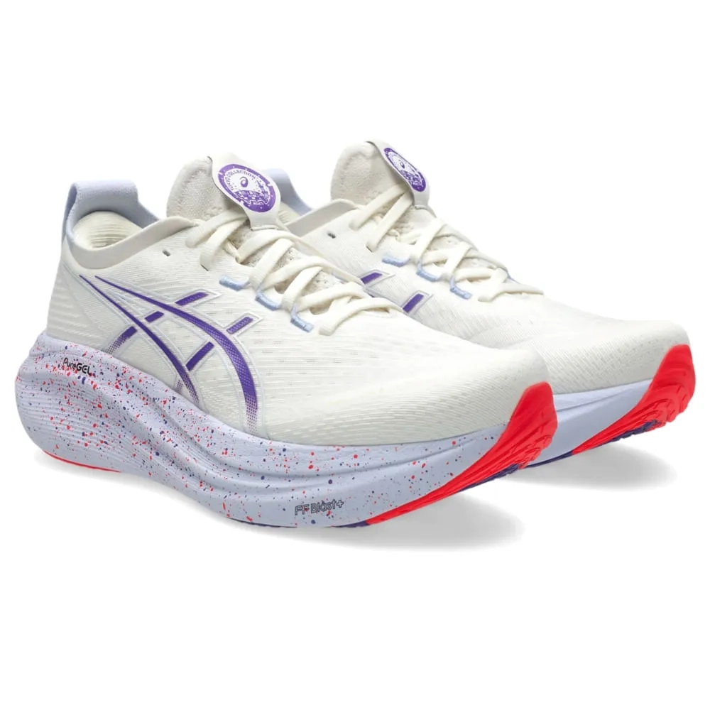 tenis asics gel nimbus 27 tokyo masculino branco roxo | Kenpo Sports