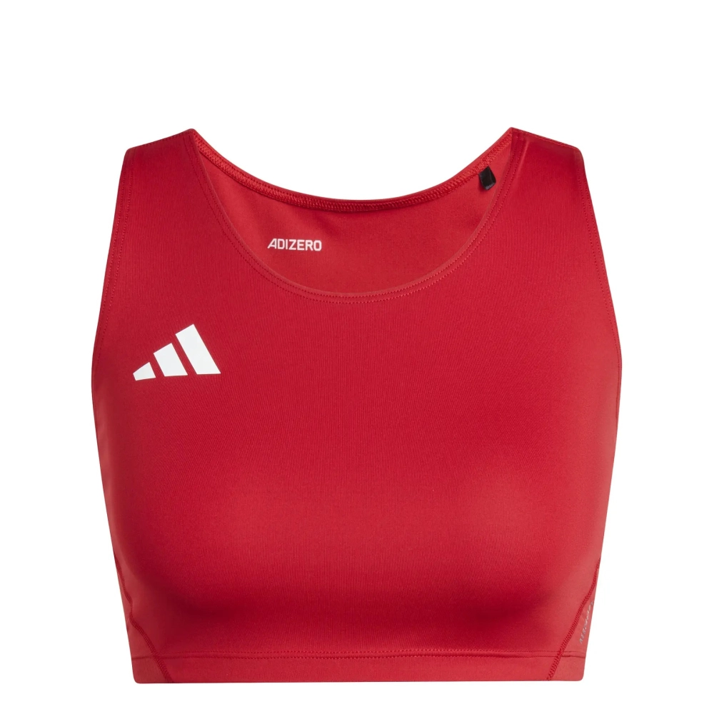 Top Adidas Cropped Adizero Feminino Corrida Vermelho | Kenpo Sports